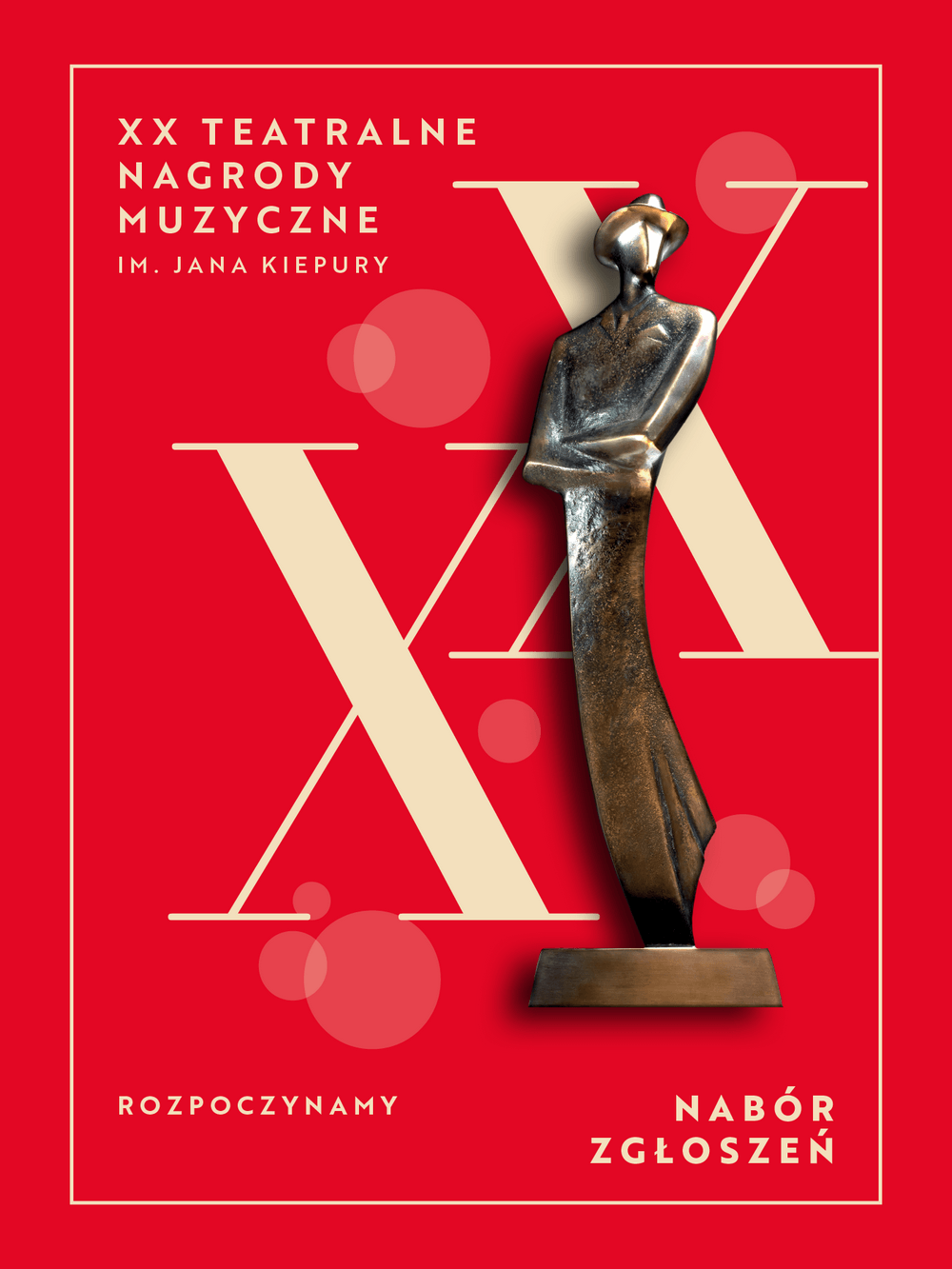 grafika konkursu złote napisy na czerwonym tle