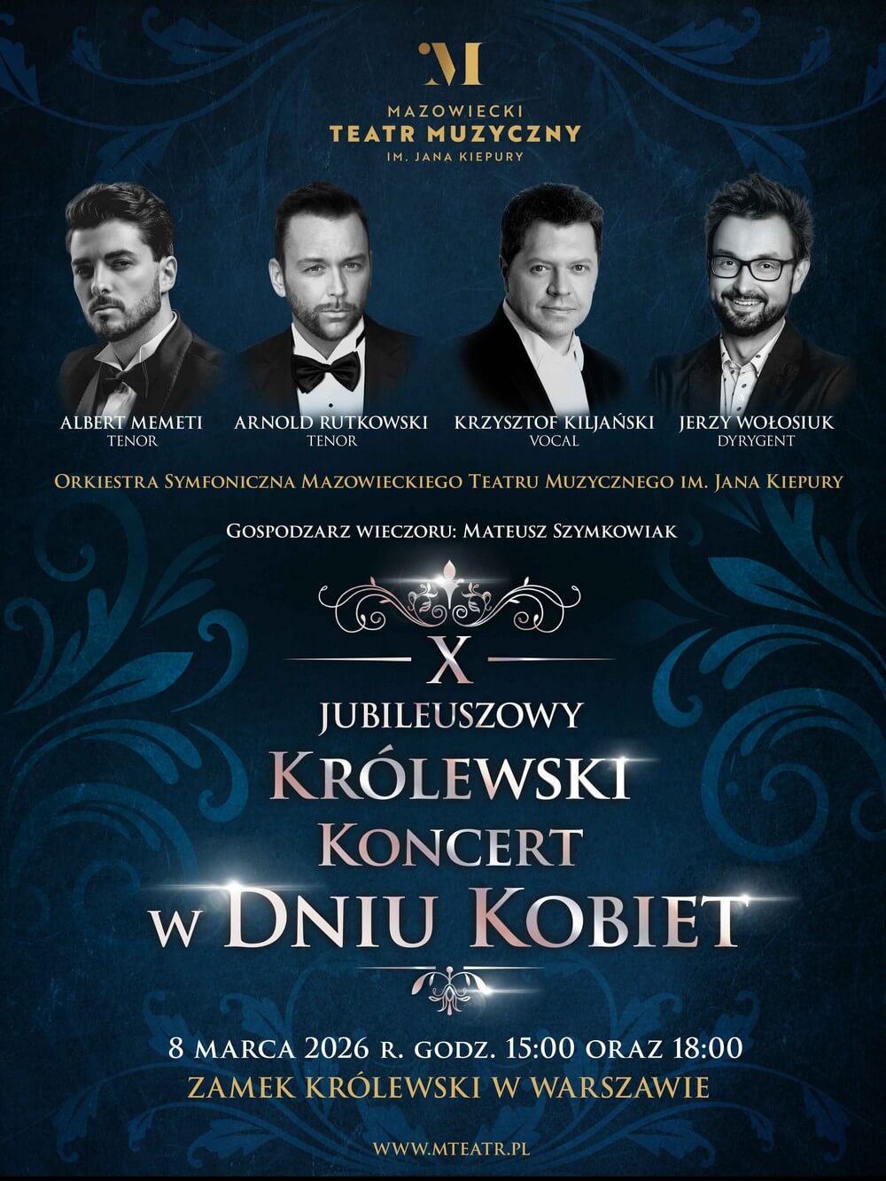 plakat koncertu czarno białe zdjęcia czterech mężczyzn