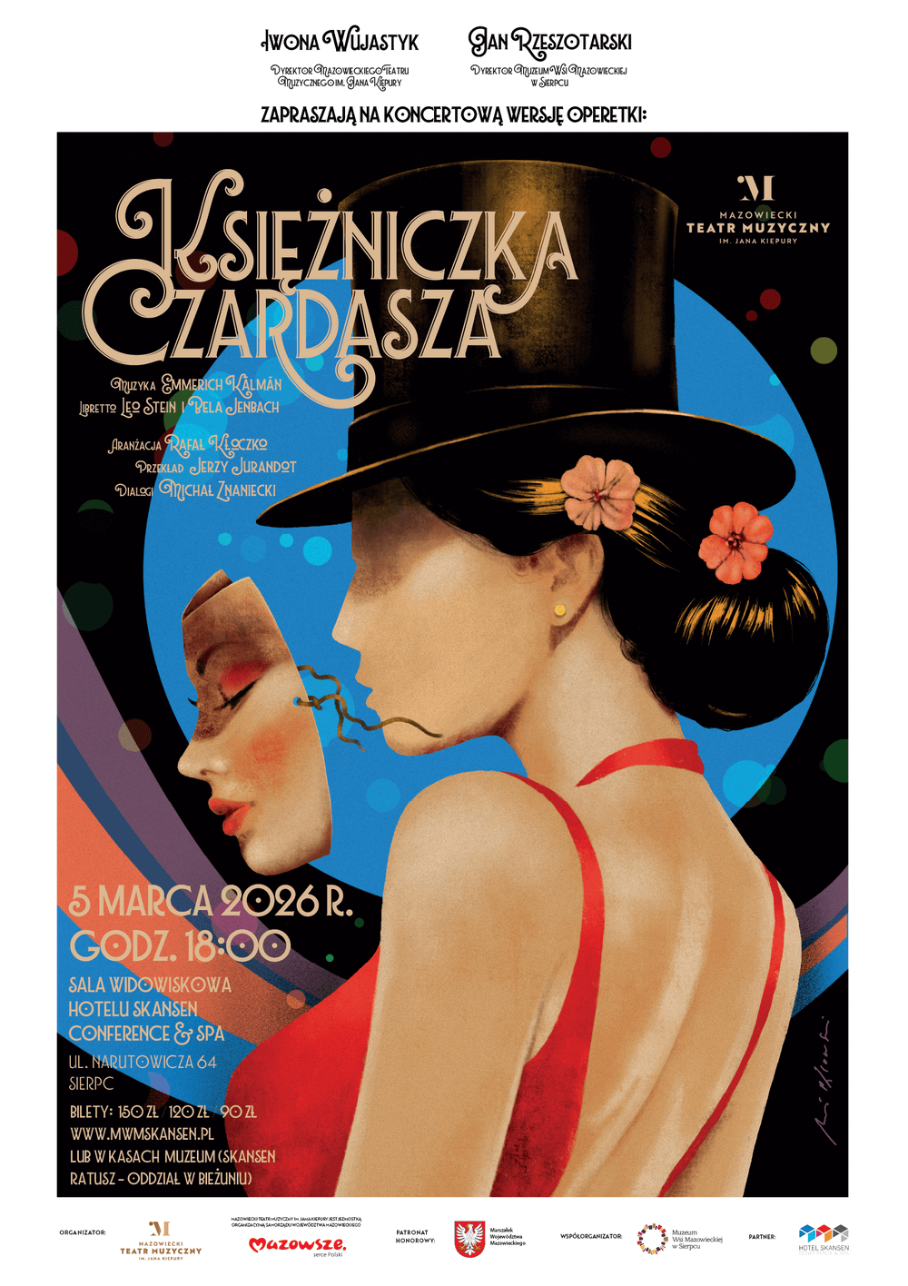 plakat koncertu kobieta w kapeluszu